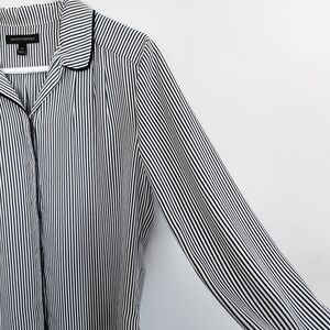 Blue and White Striped Women's Shirt